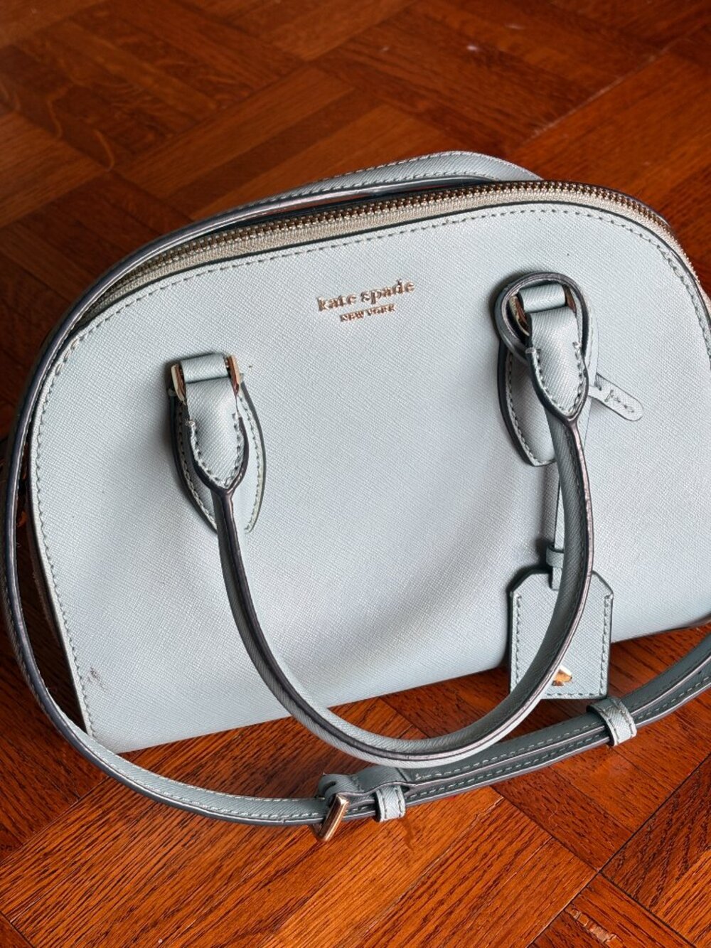 Kate Spade New York  Saffiano Leather Top Handle Bag Blue